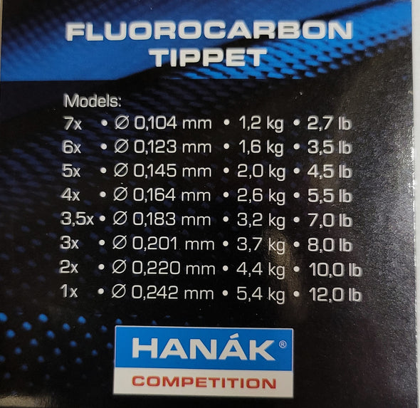 NEW HANAK Competition Fluorocarbon Tippet 50m