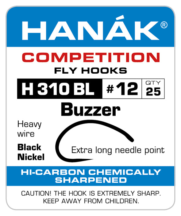 Barbless Hooks HANAK Competition H 310 BL Heavy Buzzer