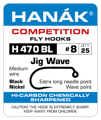 Barbless Hooks HANAK Competition H 470 BL Jig Wave