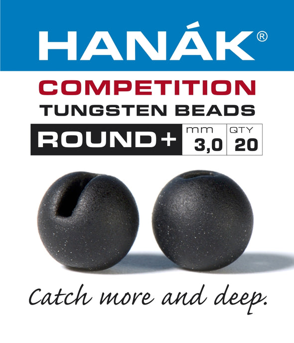 Hanak Competition Tungsten Beads ROUND + Black Matt