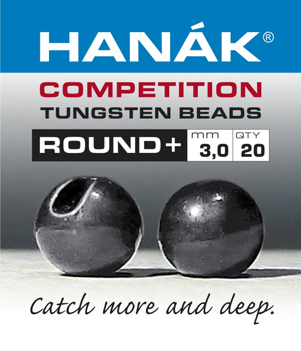 Hanak Competition Tungsten Beads ROUND + Black Nickel