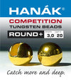 Hanak Competition Tungsten Beads ROUND + Gold