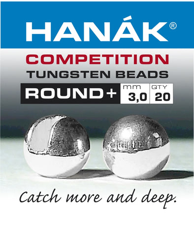 Hanak Competition Tungsten Beads ROUND + Silver